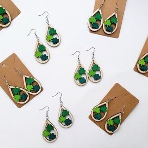 Shamrock Wooden Earrings